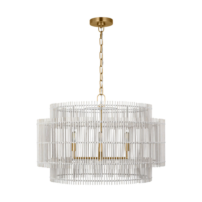 Myhouse Lighting Visual Comfort Studio - EP1404BBS - Four Light Pendant - Elio - Burnished Brass