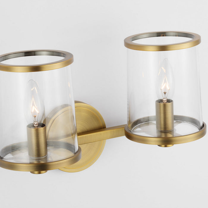 Myhouse Lighting Visual Comfort Studio - LV1082TWB - Two Light Vanity - Reynolds - Time Worn Brass