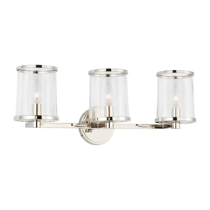 Myhouse Lighting Visual Comfort Studio - LV1083PN - Three Light Vanity - Reynolds - Polished Nickel