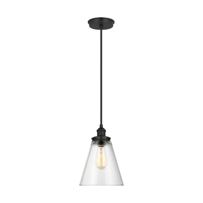 Myhouse Lighting Visual Comfort Studio - P1347MBK - One Light Pendant - Baskin - Midnight Black
