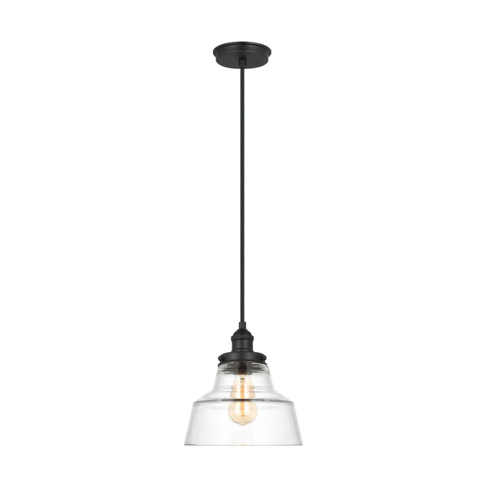 Myhouse Lighting Visual Comfort Studio - P1348MBK - One Light Pendant - Baskin - Midnight Black
