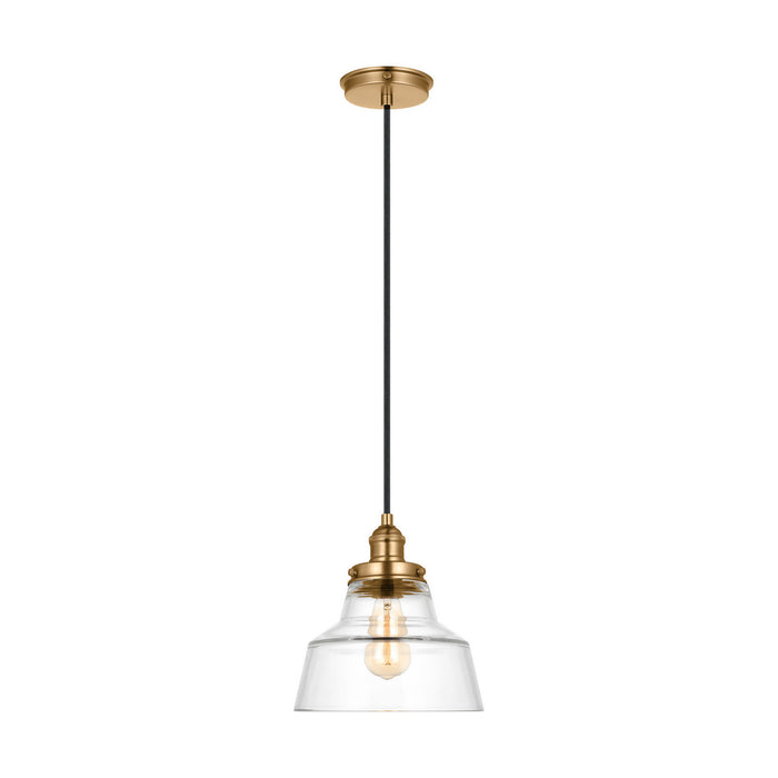 Myhouse Lighting Visual Comfort Studio - P1348SB - One Light Pendant - Baskin - Satin Brass