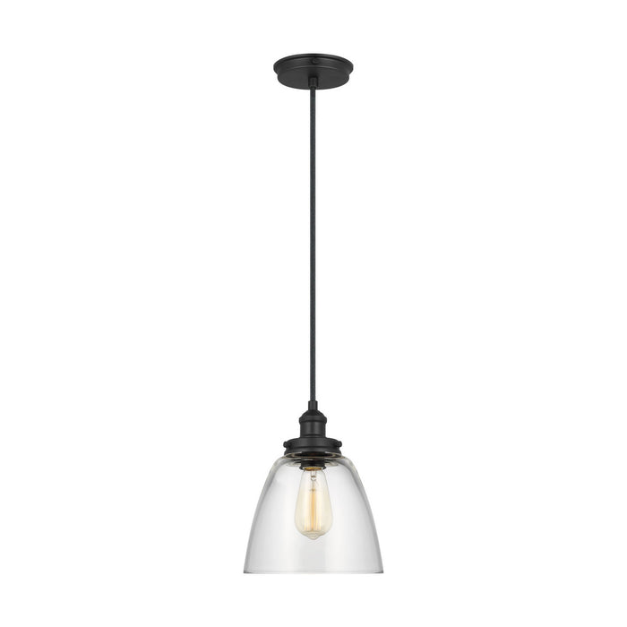 Myhouse Lighting Visual Comfort Studio - P1349MBK - One Light Pendant - Baskin - Midnight Black