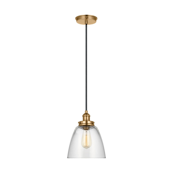 Myhouse Lighting Visual Comfort Studio - P1349SB - One Light Pendant - Baskin - Satin Brass