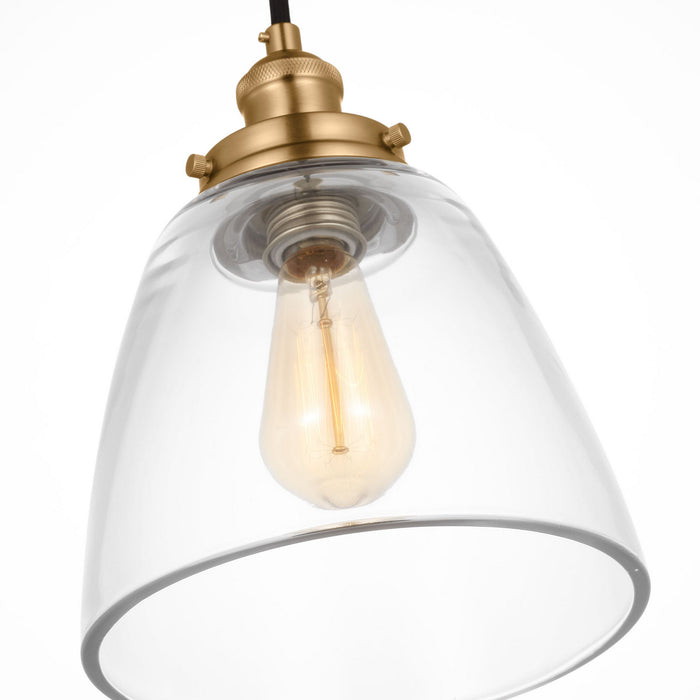 Myhouse Lighting Visual Comfort Studio - P1349SB - One Light Pendant - Baskin - Satin Brass
