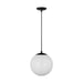 Myhouse Lighting Visual Comfort Studio - 6020-112 - One Light Pendant - Leo - Hanging Globe - Midnight Black