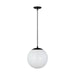 Myhouse Lighting Visual Comfort Studio - 6022-112 - One Light Pendant - Leo - Hanging Globe - Midnight Black
