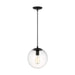 Myhouse Lighting Visual Comfort Studio - 6601801-112 - One Light Pendant - Leo - Hanging Globe - Midnight Black