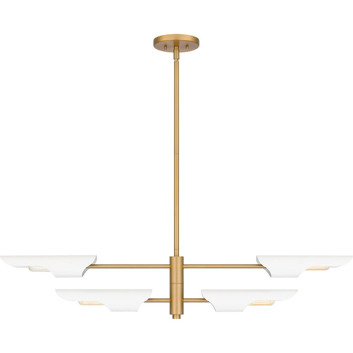 Myhouse Lighting Quoizel - LOI444BWS - Four Light Linear Chandelier - Leoni - Brushed Weathered Brass