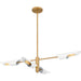 Myhouse Lighting Quoizel - LOI444BWS - Four Light Linear Chandelier - Leoni - Brushed Weathered Brass