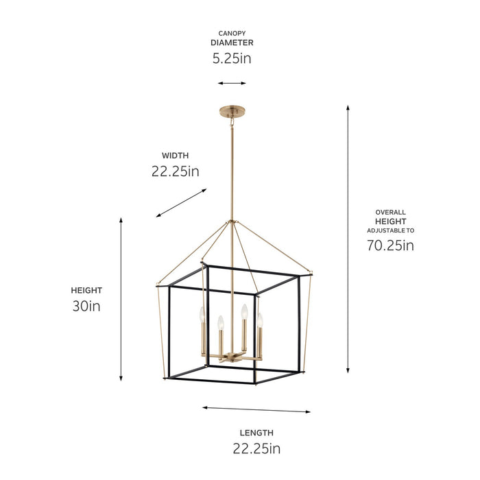 Myhouse Lighting Kichler - 52627CPZ - Four Light Foyer Pendant - Eisley - Champagne Bronze