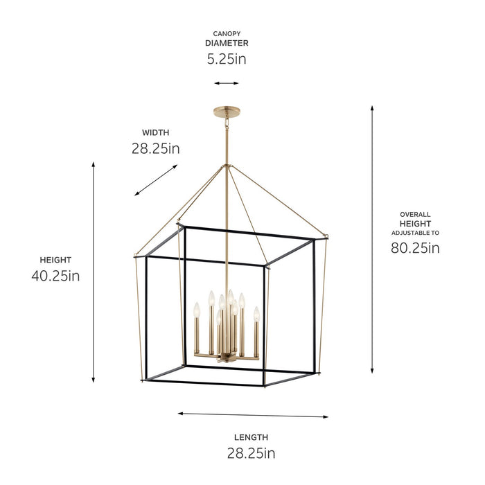 Myhouse Lighting Kichler - 52628CPZ - Eight Light Foyer Pendant - Eisley - Champagne Bronze