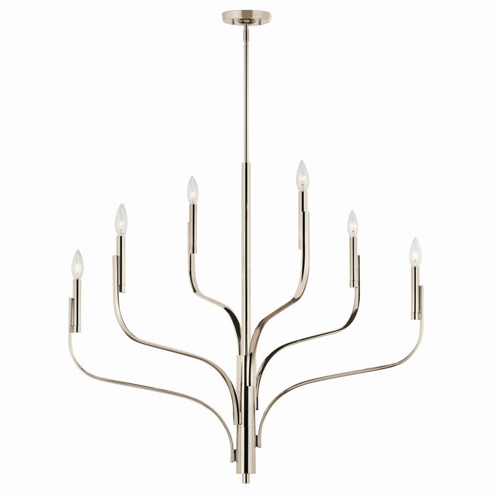 Myhouse Lighting Kichler - 52673PN - Six Light Chandelier - Livadia - Polished Nickel