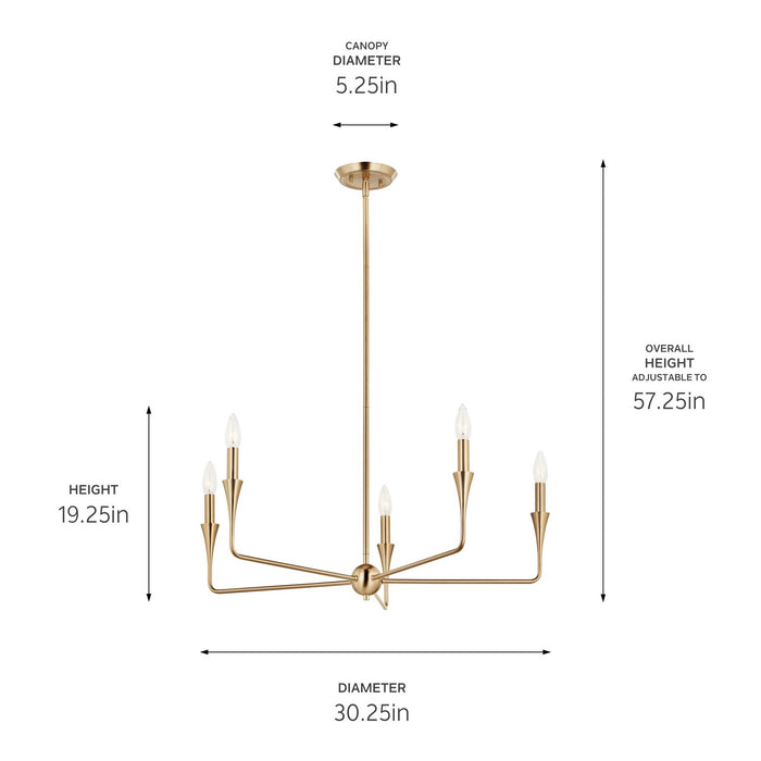 Myhouse Lighting Kichler - 52689CPZ - Five Light Chandelier - Alvaro - Champagne Bronze