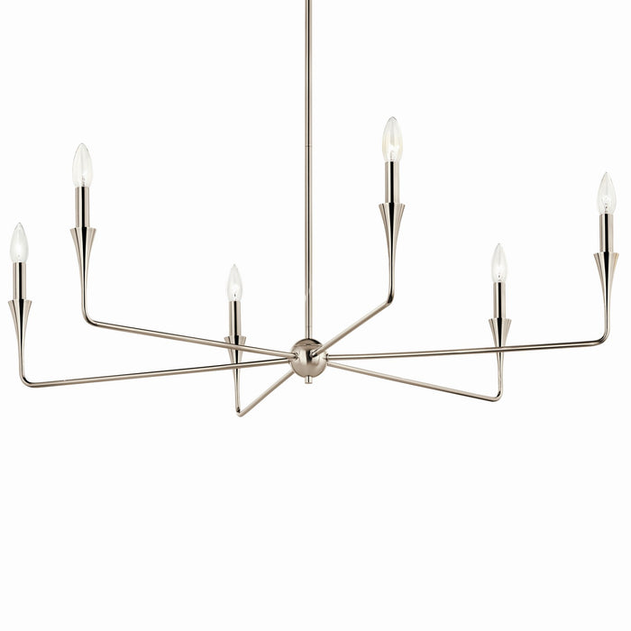 Myhouse Lighting Kichler - 52690PN - Six Light Chandelier - Alvaro - Polished Nickel