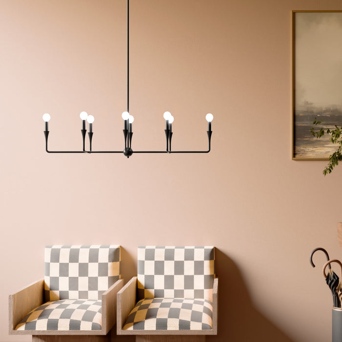 Myhouse Lighting Kichler - 52693BK - Eight Light Linear Chandelier - Alvaro - Black