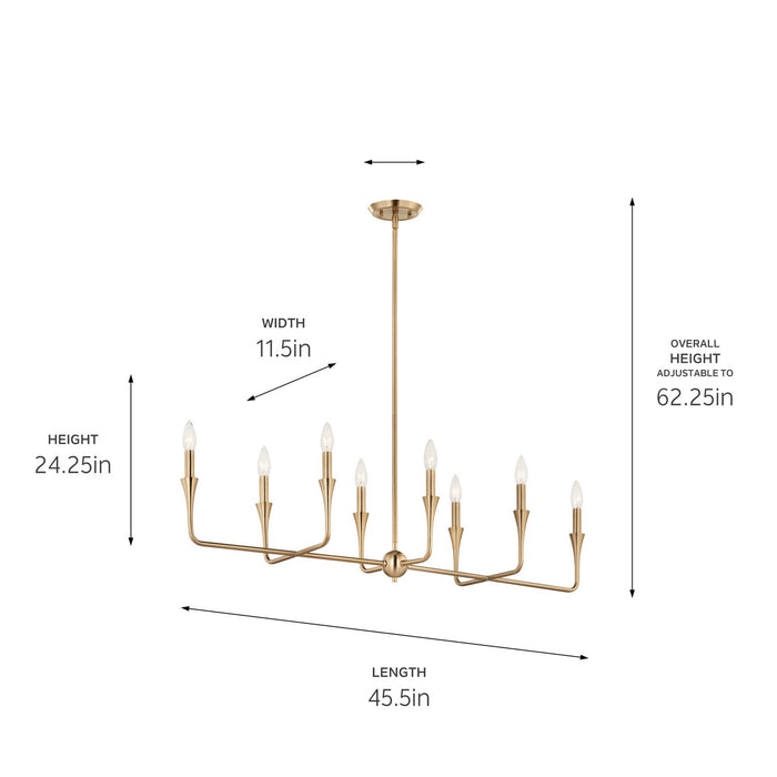 Myhouse Lighting Kichler - 52693CPZ - Eight Light Linear Chandelier - Alvaro - Champagne Bronze