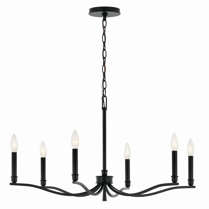 Myhouse Lighting Kichler - 52695BK - Six Light Chandelier - Malene - Black