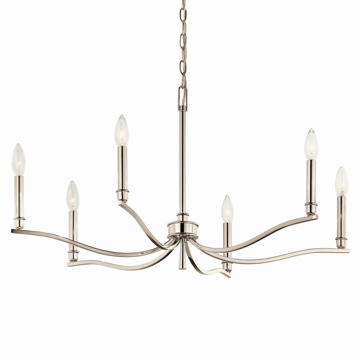 Myhouse Lighting Kichler - 52695PN - Six Light Chandelier - Malene - Polished Nickel