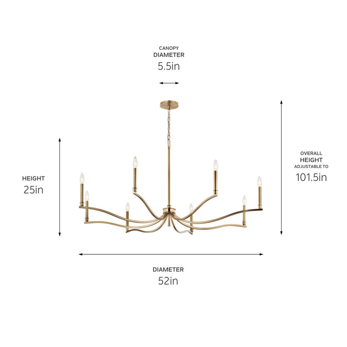 Myhouse Lighting Kichler - 52697CPZ - Eight Light Chandelier - Malene - Champagne Bronze