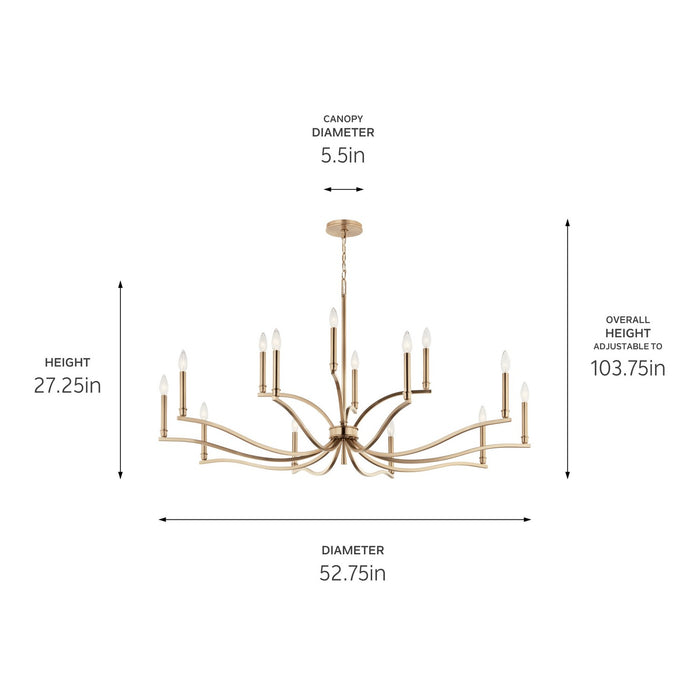 Myhouse Lighting Kichler - 52698CPZ - 14 Light Chandelier - Malene - Champagne Bronze