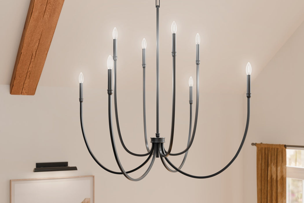 Myhouse Lighting Kichler - 52699BK - Eight Light Foyer Chandelier - Malene - Black