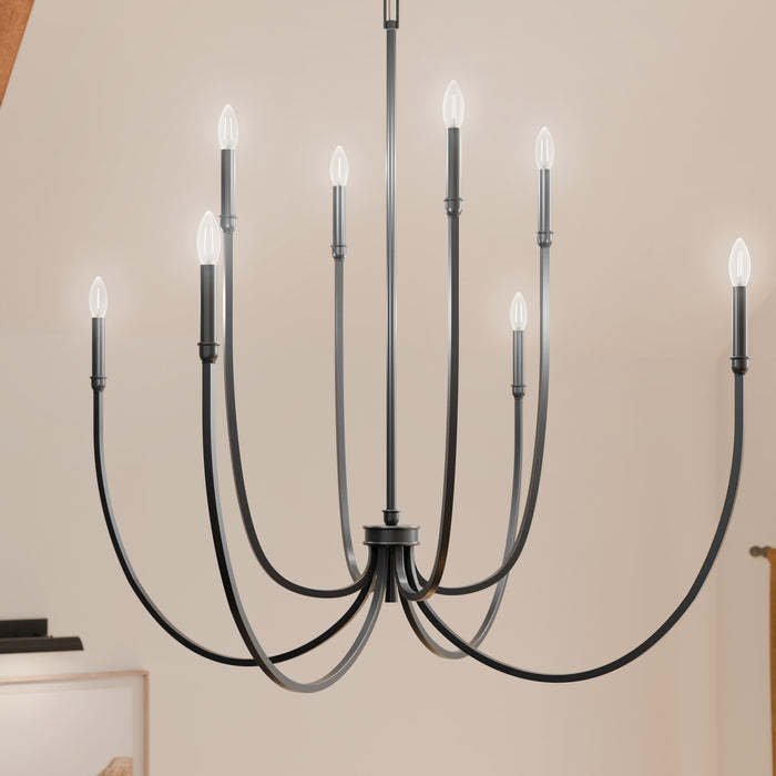 Myhouse Lighting Kichler - 52699BK - Eight Light Foyer Chandelier - Malene - Black