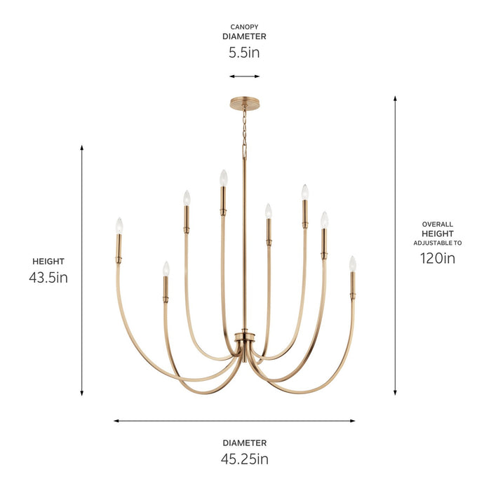 Myhouse Lighting Kichler - 52699CPZ - Eight Light Foyer Chandelier - Malene - Champagne Bronze