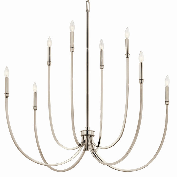 Myhouse Lighting Kichler - 52699PN - Eight Light Foyer Chandelier - Malene - Polished Nickel