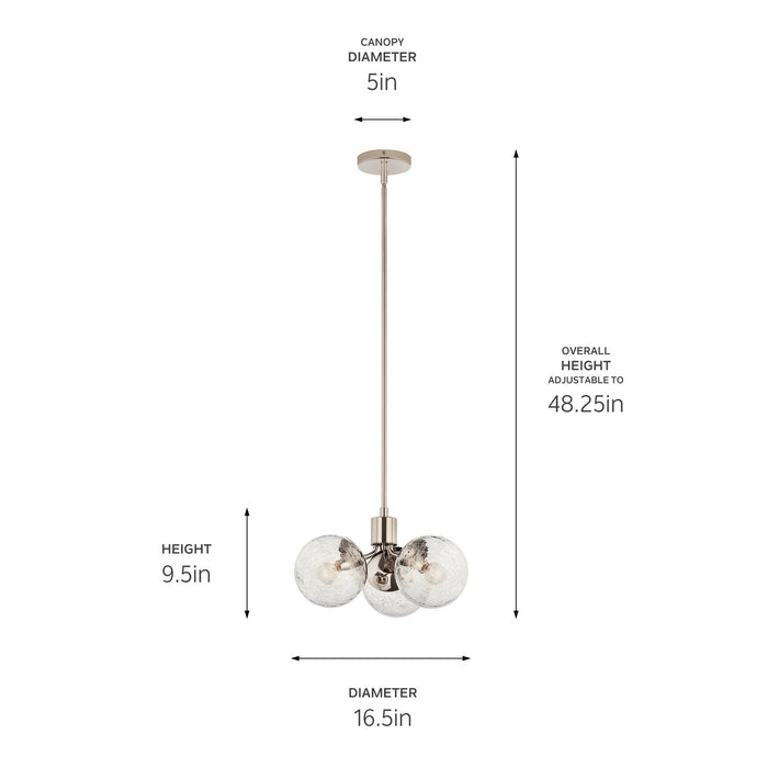 Myhouse Lighting Kichler - 52700PN - Three Light Chandelier - Silvarious - Polished Nickel