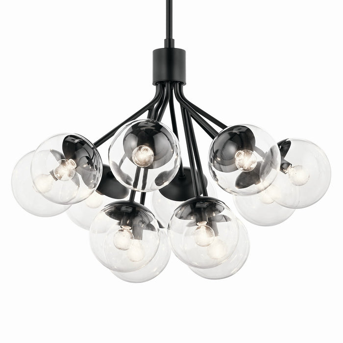 Myhouse Lighting Kichler - 52701BKCLR - 12 Light Chandelier Convertible - Silvarious - Black