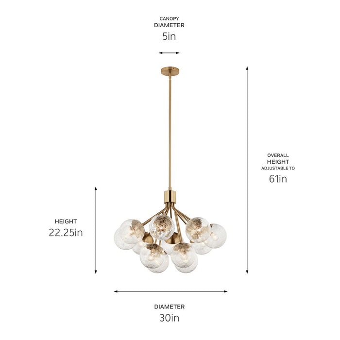 Myhouse Lighting Kichler - 52701CPZ - 12 Light Chandelier Convertible - Silvarious - Champagne Bronze