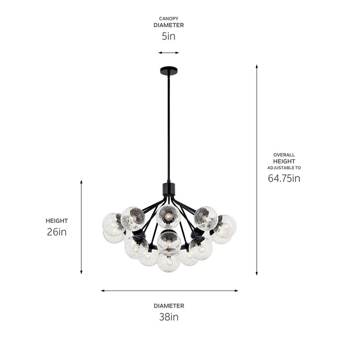 Myhouse Lighting Kichler - 52702BK - 16 Light Chandelier Convertible - Silvarious - Black