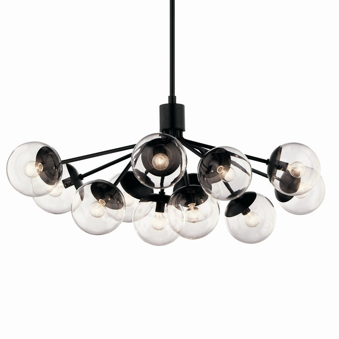 Myhouse Lighting Kichler - 52703BKCLR - 12 Light Linear Chandelier Convertible - Silvarious - Black