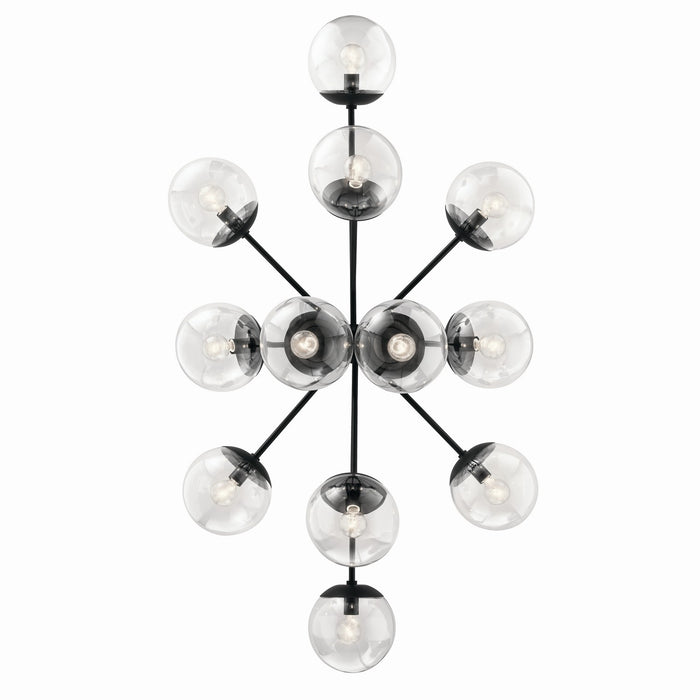 Myhouse Lighting Kichler - 52703BKCLR - 12 Light Linear Chandelier Convertible - Silvarious - Black