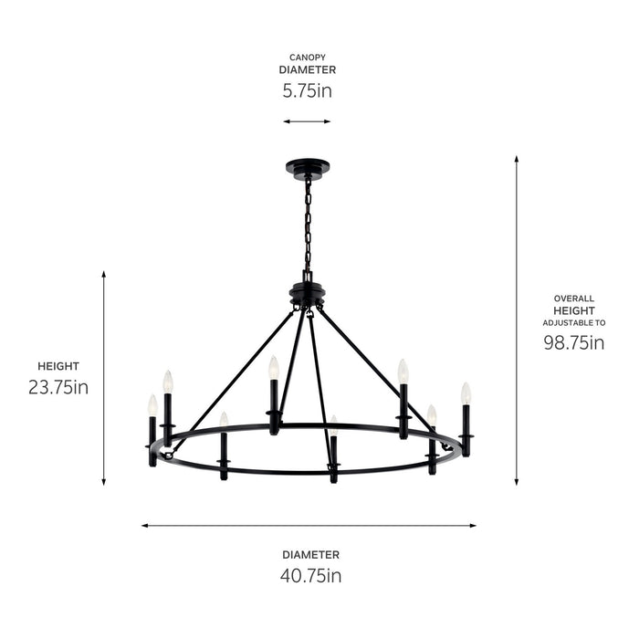 Myhouse Lighting Kichler - 52706BK - Eight Light Chandelier - Carrick - Black