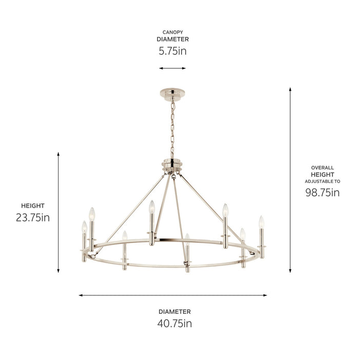 Myhouse Lighting Kichler - 52706PN - Eight Light Chandelier - Carrick - Polished Nickel