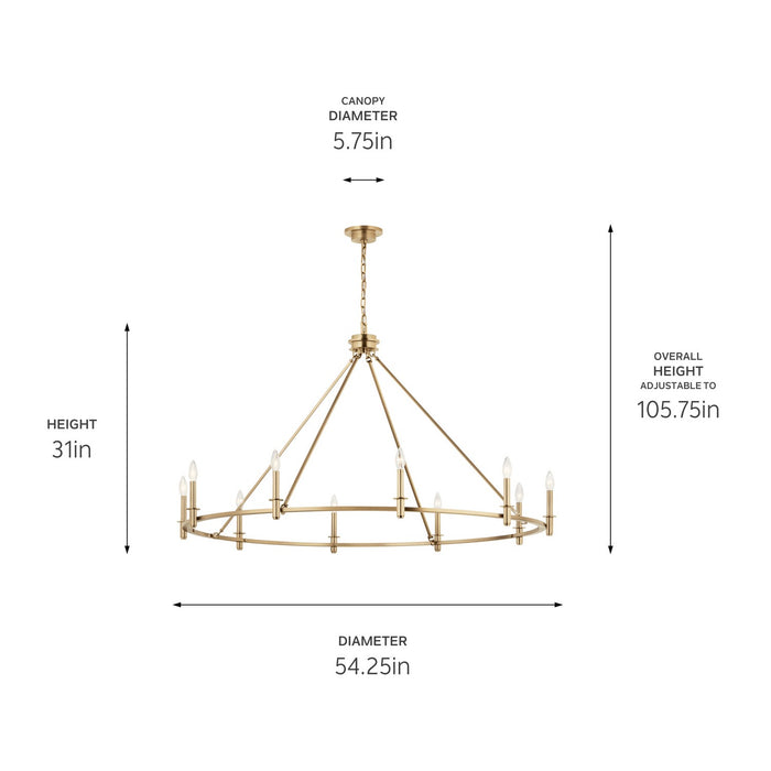 Myhouse Lighting Kichler - 52707CPZ - Ten Light Chandelier - Carrick - Champagne Bronze