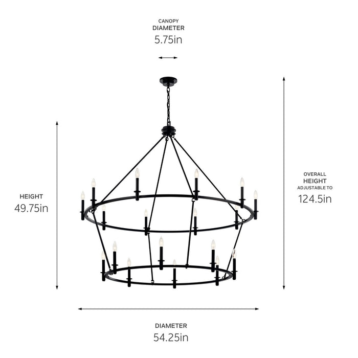 Myhouse Lighting Kichler - 52708BK - 18 Light Chandelier - Carrick - Black