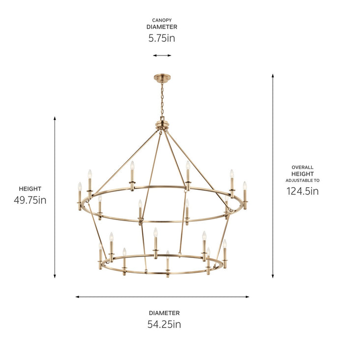 Myhouse Lighting Kichler - 52708CPZ - 18 Light Chandelier - Carrick - Champagne Bronze