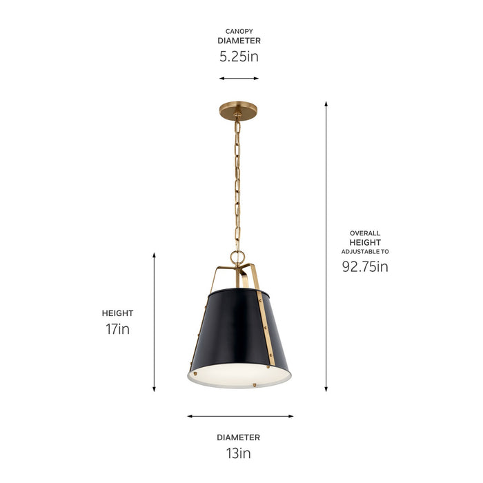 Myhouse Lighting Kichler - 52710BK - One Light Pendant - Etcher - Black