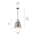 Myhouse Lighting Kichler - 52710CLP - One Light Pendant - Etcher - Classic Pewter