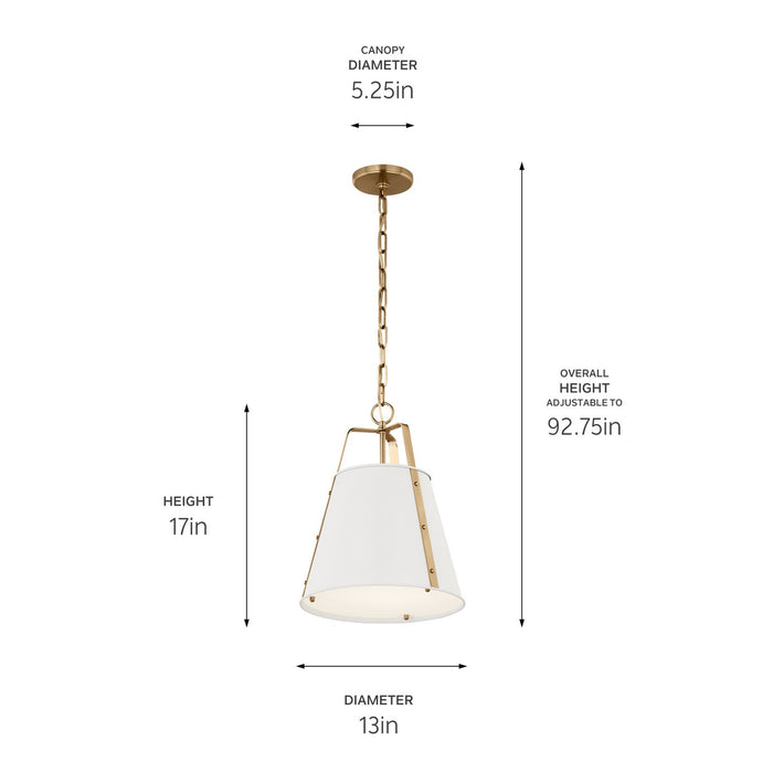 Myhouse Lighting Kichler - 52710WH - One Light Pendant - Etcher - White