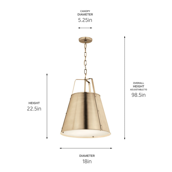 Myhouse Lighting Kichler - 52711CPZ - Two Light Pendant - Etcher - Champagne Bronze