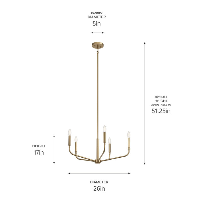 Myhouse Lighting Kichler - 52717CPZ - Five Light Chandelier - Madden - Champagne Bronze