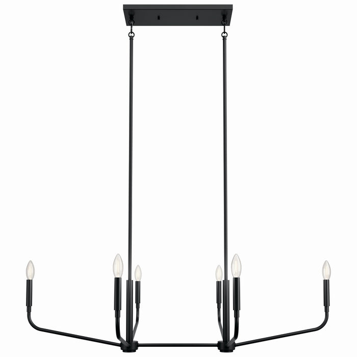 Myhouse Lighting Kichler - 52721BK - Six Light Linear Chandelier - Madden - Black