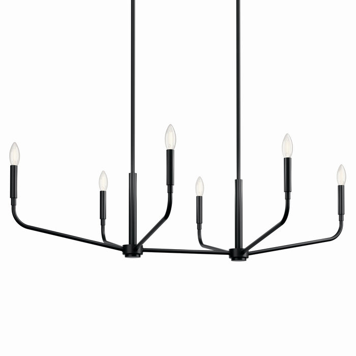 Myhouse Lighting Kichler - 52721BK - Six Light Linear Chandelier - Madden - Black