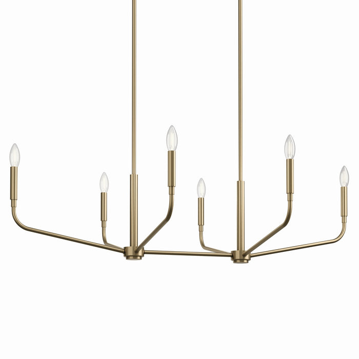 Myhouse Lighting Kichler - 52721CPZ - Six Light Linear Chandelier - Madden - Champagne Bronze