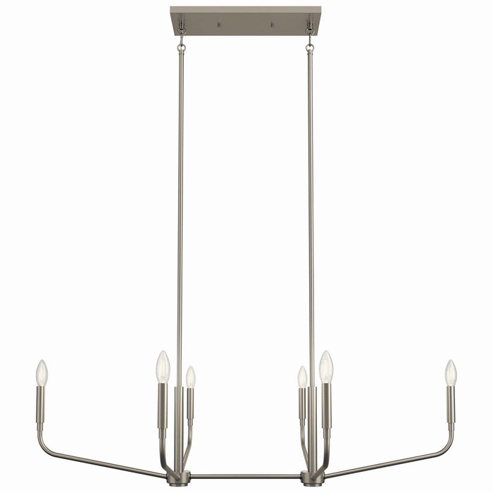 Myhouse Lighting Kichler - 52721NI - Six Light Linear Chandelier - Madden - Brushed Nickel