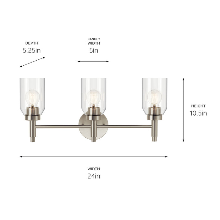 Myhouse Lighting Kichler - 55185NI - Three Light Vanity - Madden - Brushed Nickel